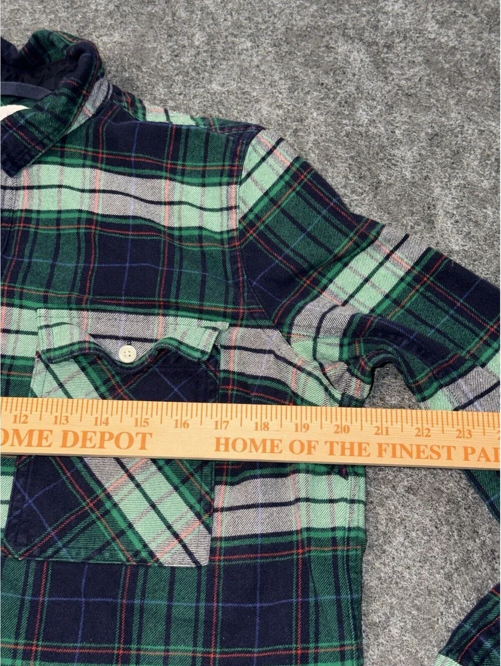 J.Crew Plaid Flannel Quarter Zip Shirt Men’s Medium Green Navy 100% Cotton
